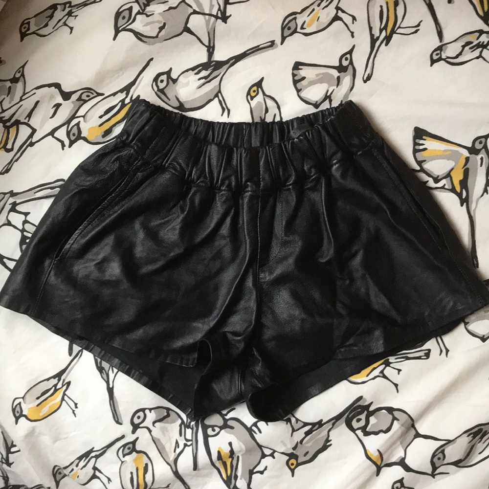 Rag & Bone / Leather Athletic Shorts